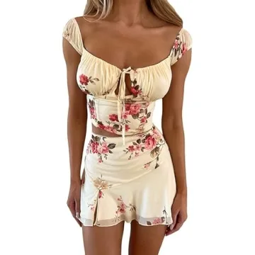 Vintage Women Two Piece Skirt Set Off Shoulder Party Outfit