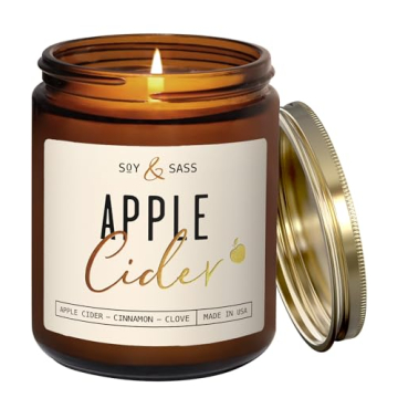 Apple Cider Candle, Fall Candles I Apple Cider, Cinnamon & Nutmeg - Infused with Essential Oils I Mu...