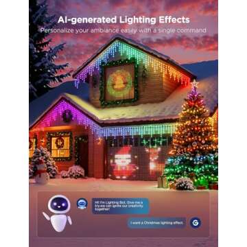 Govee Christmas Lights 2, RGBWIC 99FT 300LEDs Holiday String Lights with Shape Mapping Function, Smart LED Decoration for Indoor Outdoor Tree, 130+ Preset Scenes, Voice and APP Control, Clear Wire