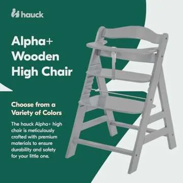 hauck Alpha+ Grow Along Solid Beechwood Boosted Highchair with Adjustable Seat, 5 Point Safety Harne...