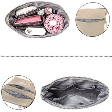 AOCINA Crossbody Purses for Women Lightweight Small Travel Bag Shoulder Purses and Handbags with Multi Zipper Pockets (Stripes)