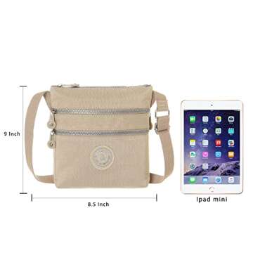 AOCINA Crossbody Purses for Women Lightweight Small Travel Bag Shoulder Purses and Handbags with Multi Zipper Pockets (Stripes)