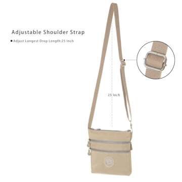 AOCINA Crossbody Purses for Women Lightweight Small Travel Bag Shoulder Purses and Handbags with Multi Zipper Pockets (Stripes)