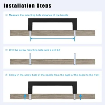 KNOBWELL Matte Black Cabinet Handles 6 Pack 7-9/16 Inch