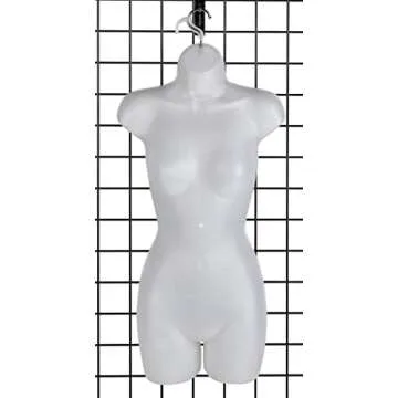 SSWBasics Female Mannequin Torso - Fits Women’s Sizes 5-10 - Molded, Shatterproof &