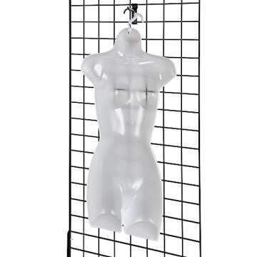 SSWBasics Female Mannequin Torso - Fits Women’s Sizes 5-10 - Molded, Shatterproof &