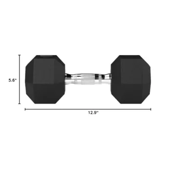 Amazon Basics 30-Pound Rubber Hex Dumbbell - Durable Weights