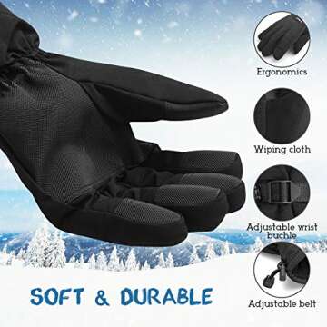 SUNKY Unisex Ski Gloves Waterproof Winter Warm Gloves Windproof Snow Gloves for Winter Outdoor Sport...