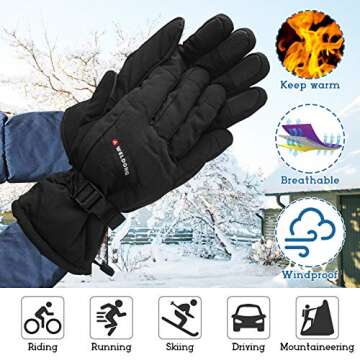 SUNKY Waterproof Winter Ski Gloves for All Outdoor Sports