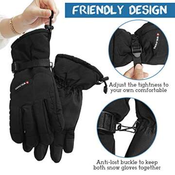 SUNKY Waterproof Winter Ski Gloves for All Outdoor Sports