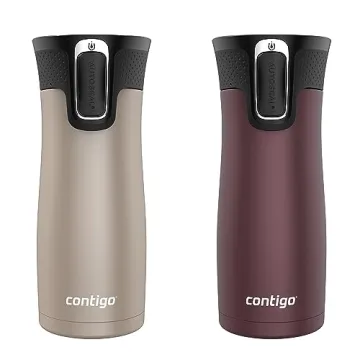 Contigo 2 Pack Leak-Proof Insulated Travel Mug Set - 16oz Brown Sugar & Chocolate Truffle