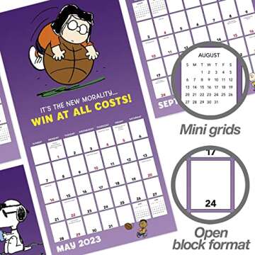 2023 Peanuts Monthly Wall Calendar, 16 Months, 12" x 12" (DDW0482823)