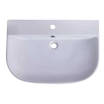 ALFI brand AB112 D-Bowl Wall Mounted Bath Sink - White 28"