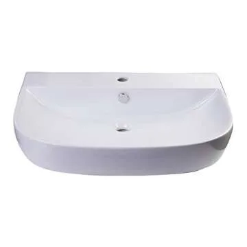 ALFI brand AB112 D-Bowl Wall Mounted Bath Sink - White 28"