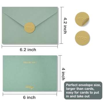 AZAZA 20 PCS Thank You Cards with Envelopes - Elegant Crafts