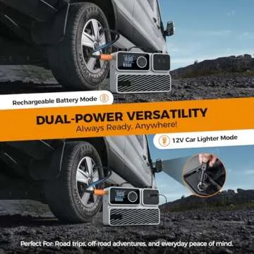 Tire Inflator Portable Air Compressor, Air Pump for Car Tires 150PSI Cordless Rechargeable Battery a...