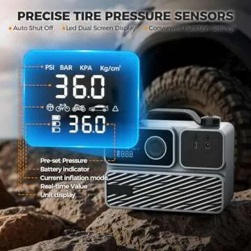 Tire Inflator Portable Air Compressor - 150PSI Compact Pump