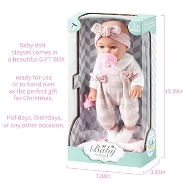 Enjoyin 12'' Baby Doll Gift Set With Accessories For Toddlers