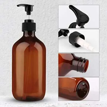 Yebeauty 17oz Brown Empty Pump Bottles Pack of 2
