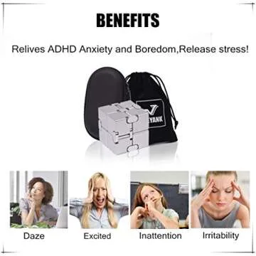 JOEYANK Fidget Cube New Version Fidget Finger Toys - Metal Infinity Cube Prime for Stress and Anxiety Relief/ADHD, Ultra Durable Sensory Gifts for Adults and Teens Kids