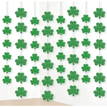 12PCS St. Patrick’s Day Shamrock Decorations - Lucky One Birthday Hanging Garland Irish Party Orna...