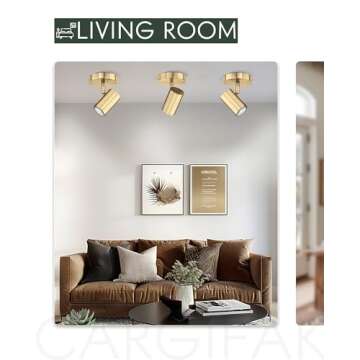 Cargifak Gold Wall Sconce, Modern Wall Light Fixture, LED Track Lighting with GU10 Bulb for Bedroom Entryway Bathroom Kitchen, SL4830-1W-BB