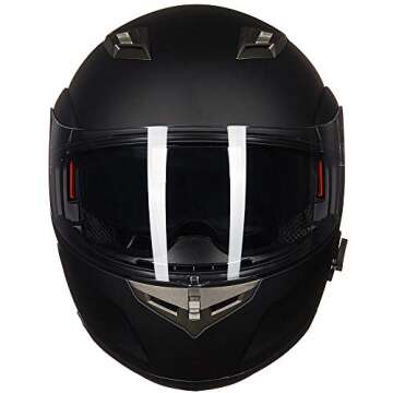 ILM Bluetooth Integrated Modular Flip up Full Face Motorcycle Helmet Sun Shield Mp3 Intercom Model 953 (L, Matte Black)