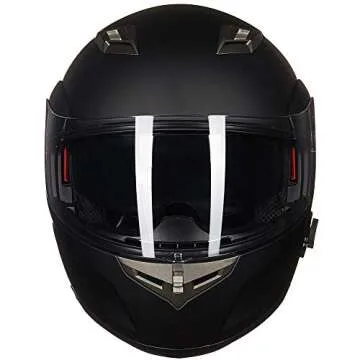 ILM Bluetooth Integrated Modular Flip up Full Face Motorcycle Helmet Sun Shield Mp3 Intercom Model 953 (L, Matte Black)