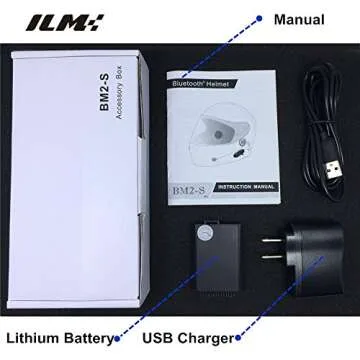 ILM Bluetooth Integrated Modular Flip up Full Face Motorcycle Helmet Sun Shield Mp3 Intercom Model 953 (L, Matte Black)