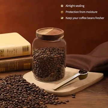 OULOVECO Glass Coffee Jar with Airtight Wood Lid