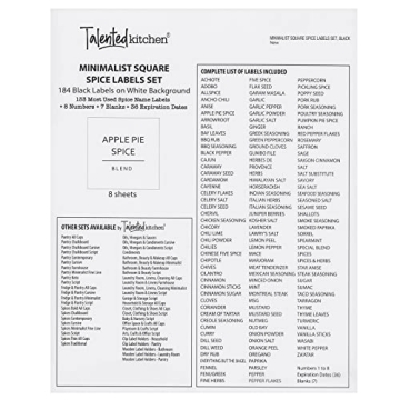 Talented Kitchen 184 Clean Spice Labels for Organizing