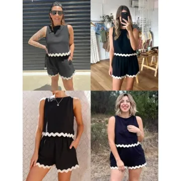Tankaneo Women's Stylish Summer Lounge Set for Casual Days