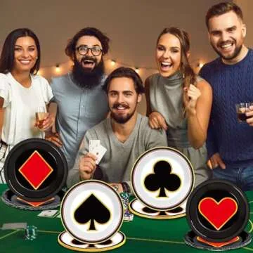 48Pcs Casino Party Paper Plates for Las Vegas Themed Party Supplies 7" Casino Night Party Disposable Plates Poker Dessert Plates for Game Night Birthday Poker Event Game Theme Favors Party Decorations