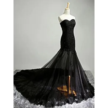 Elegant Gothic Vintage Mermaid Dress for Prom & Wedding