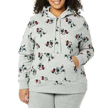 Amazon Essentials Disney | Marvel | Star Wars | Princess Women's Fleece Pullover Hoodie Sweatshirts (Available in Plus Size), Minnie Icons, Medium