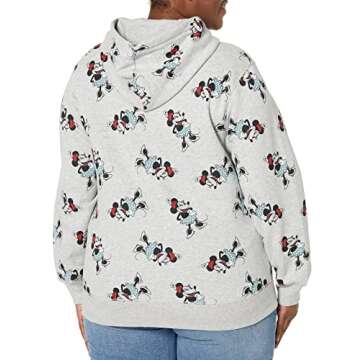 Amazon Essentials Disney | Marvel | Star Wars | Princess Women's Fleece Pullover Hoodie Sweatshirts (Available in Plus Size), Minnie Icons, Medium