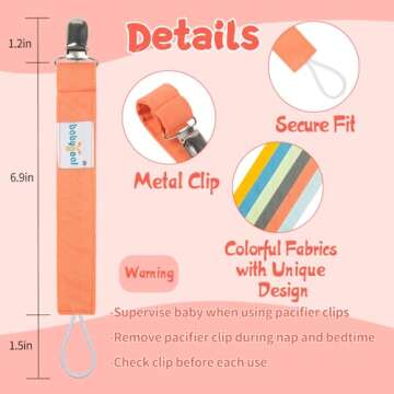 Babygoal Pacifier Clips, 6 Pack Pacifier Holder for Boys and Girls Fits Most Pacifier Styles & Baby Toys and Baby Gift 6MP10