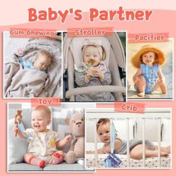 Babygoal Pacifier Clips, 6 Pack Pacifier Holder for Boys and Girls Fits Most Pacifier Styles & Baby Toys and Baby Gift 6MP10