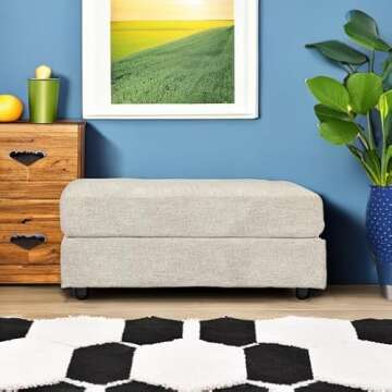 Soletren Chenille Oversized Ottoman - Stylish & Multi-Functional