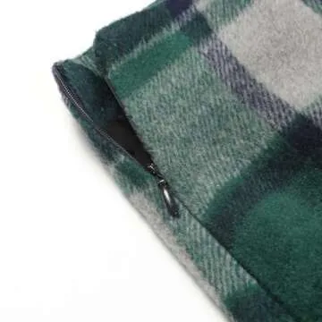 Plaid Mini Dresses for Women Fall Winter High Waisted Bodycon Pencil Short Cute Mini Plaid Skirt Casual Business Work Clothes(Green 02, XS)