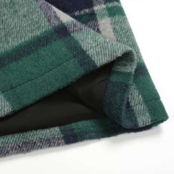 Plaid Mini Dresses for Women Fall Winter High Waisted Bodycon Pencil Short Cute Mini Plaid Skirt Casual Business Work Clothes(Green 02, XS)