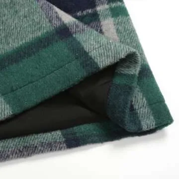 Plaid Mini Dresses for Women Fall Winter High Waisted Bodycon Pencil Short Cute Mini Plaid Skirt Casual Business Work Clothes(Green 02, XS)