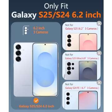 FNTCASE for Samsung Galaxy S25 Case: for Samsung-S24 Bling Sparkle Clear Military Grade Drop Protect...