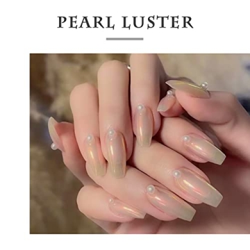 Stunning White Pearl Chrome Nail Powder - Elegant Shine