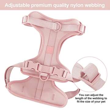 Wisedog No Pull Lightweight Dog Vest Harness with Soft and Comfortable Cushion, Breathable Mesh, for Small Medium Large Dogs Walking (L(Neck: 16.15"-20.86";Chest: 24.02"-38.19"), Gossamer Pink)