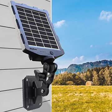 WingHome Trail Camera Solar Panel, Solar Battery Charger Kit 12V/1A 6V/1.5A with Build-in 2000mAH Re...