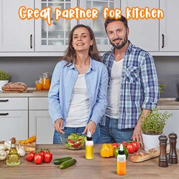 Honeydak 50 Pcs 2 oz Squeeze Bottles Dispensing Bottles Plastic Squeeze Bottles with Twist Cap Small Clear Squeeze Bottle Round Bottles with 2 Funnels for Kitchen Household Home