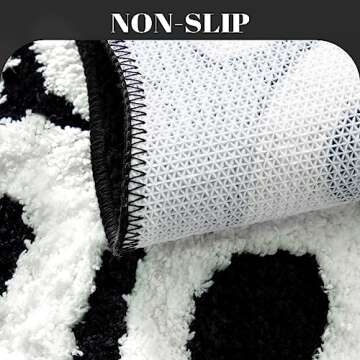 UNIBATH You Look Good Bath Mat Black and White Bathroom Rugs Funny Cute Bathroom Decor Preppy Small Cool Rug Non Slip Microfiber Washable Absorbent Shower Rug, 25”x21”