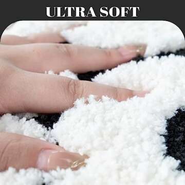 UNIBATH You Look Good Bath Mat Black and White Bathroom Rugs Funny Cute Bathroom Decor Preppy Small Cool Rug Non Slip Microfiber Washable Absorbent Shower Rug, 25”x21”