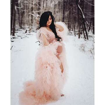 BATHGOWN Sexy Illusion Long Lingerie Tulle Robe Nightgown Bathrobe Sleepwear Bridal Robe Wedding Scarf